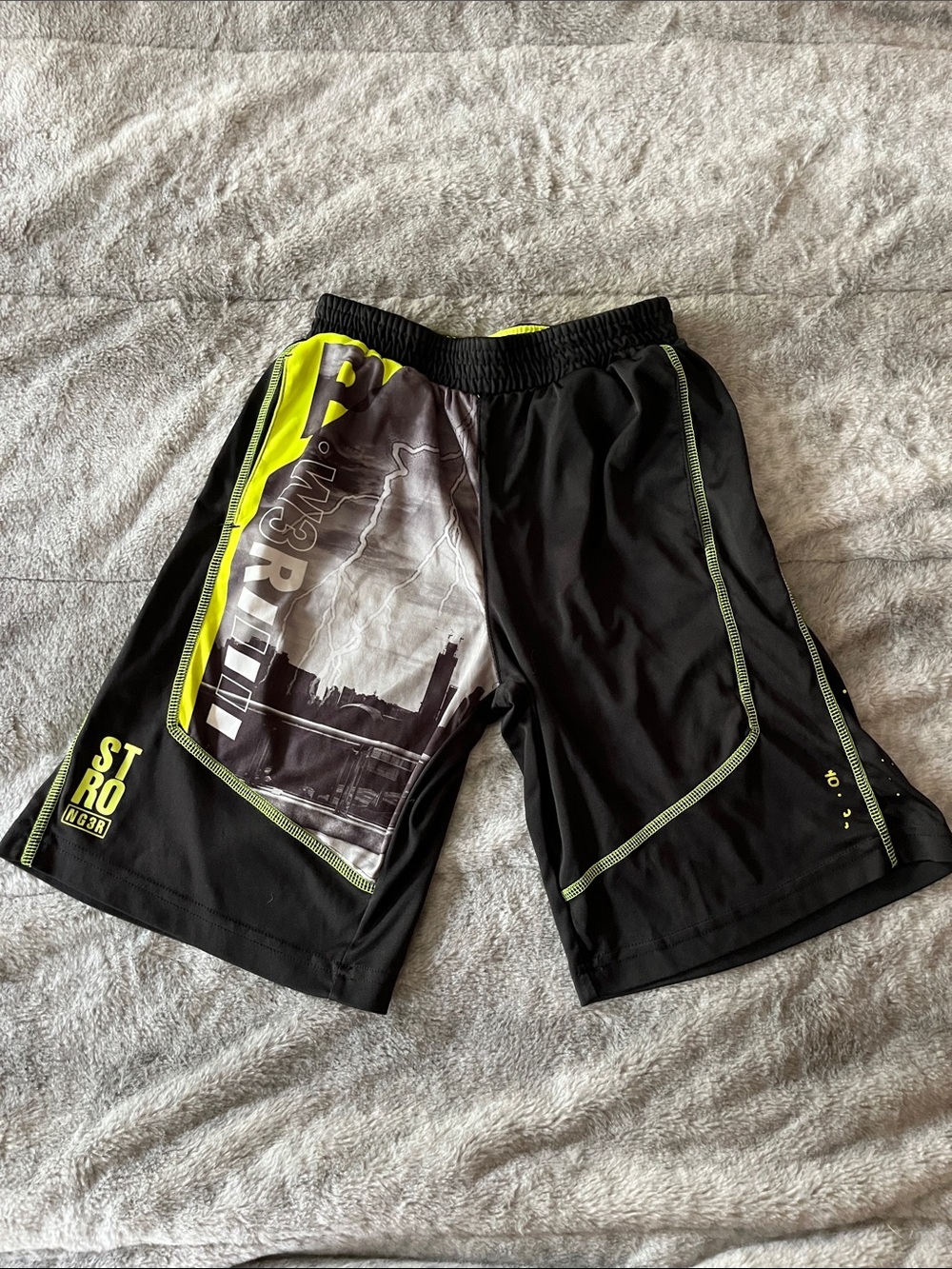 Black & Neon Youth Nike Athletic Shorts